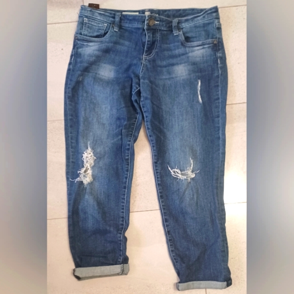 Kut from the Kloth distressed Adele slouchy boyfriend Jean size 10